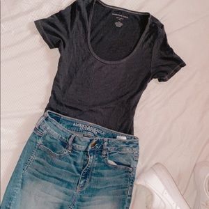 AE Dark Blue ribbed body suit